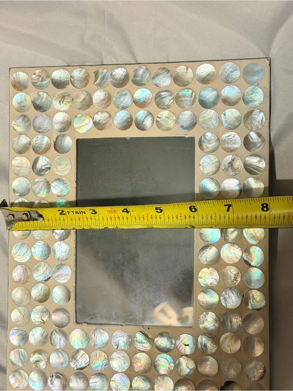 Mother of Pearl Shell Mosaic Picture Frame Coastal Boho Beach Decor